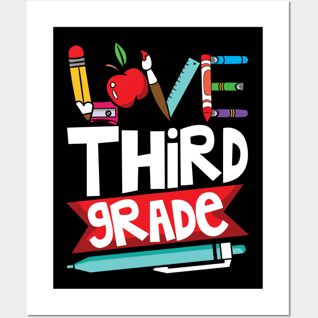 Love Third Grade Wall Art by ozalshirts